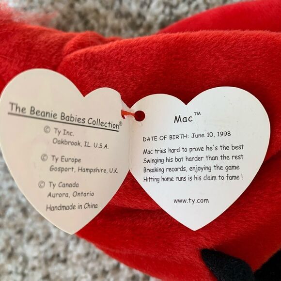 TY Beanie Baby "Mac" The Cardinal Rare w/3 Errors - Picture 6 of 9